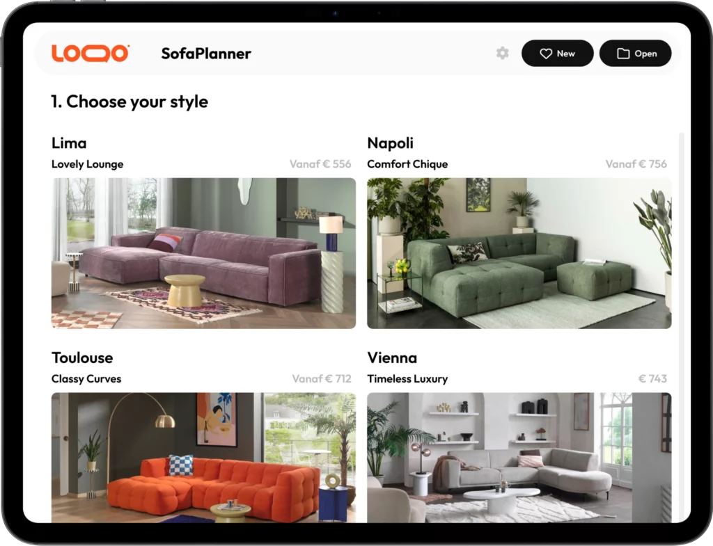 SofaPlanner configurator interface